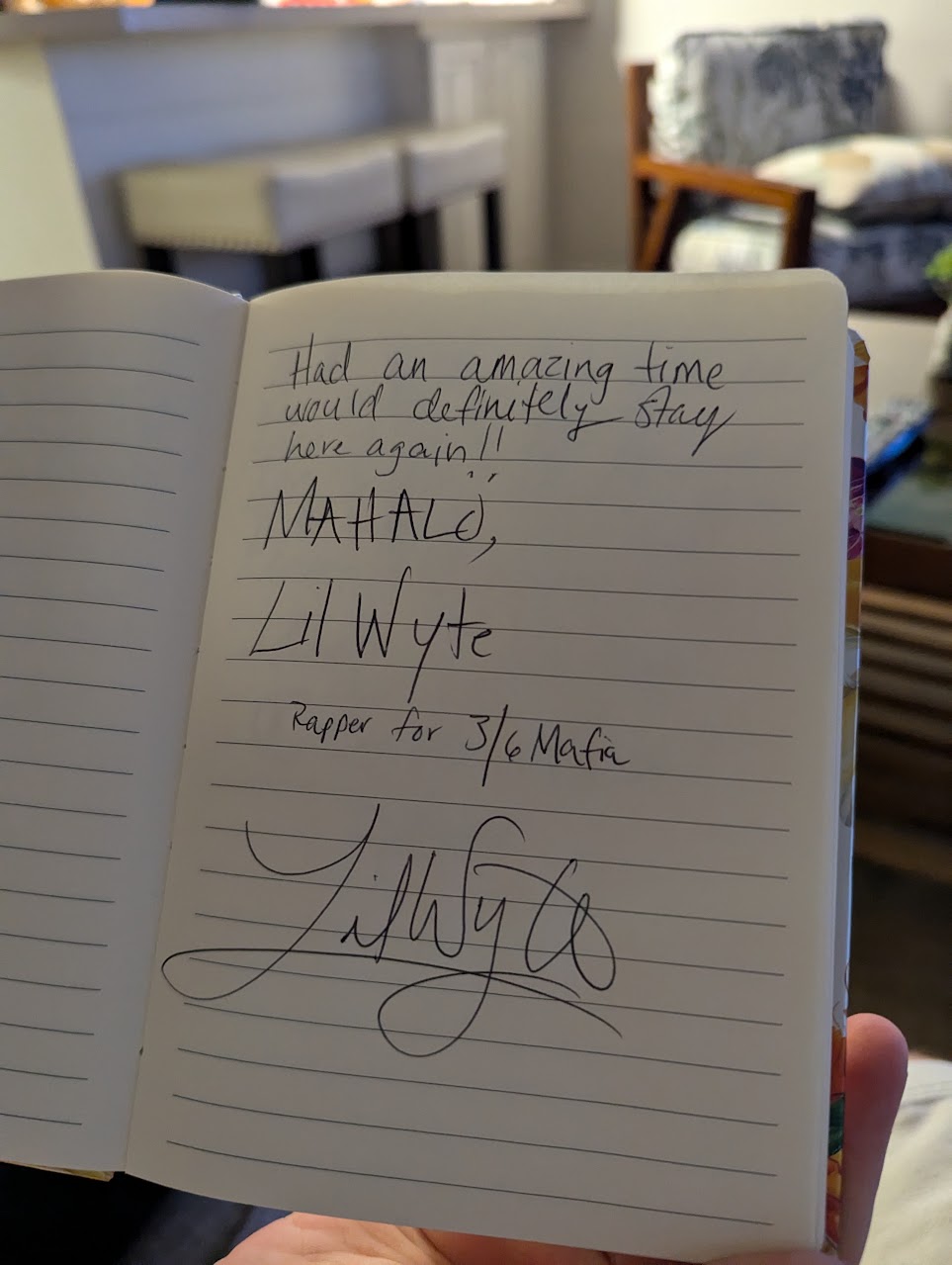 Lil Wyte guest book signature